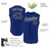 Custom Royal Black-White Authentic Sleeveless Baseball Jersey