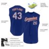 Custom Royal Light Blue-Orange Authentic Sleeveless Baseball Jersey