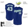 Custom Royal Kelly Green-Gray Authentic Sleeveless Baseball Jersey