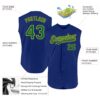 Custom Royal Kelly Green-Yellow Authentic Sleeveless Baseball Jersey