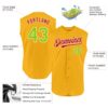 Custom Gold Neon Green-Red Authentic Sleeveless Baseball Jersey