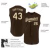 Custom Brown Cream Authentic Sleeveless Baseball Jersey