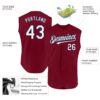 Custom Crimson White-Navy Authentic Sleeveless Baseball Jersey