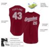 Custom Crimson Gray-White Authentic Sleeveless Baseball Jersey