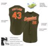Custom Olive Orange-White Authentic Sleeveless Salute To Service Baseball Jersey