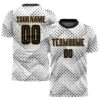 Custom White Black-Old Gold Sublimation Soccer Uniform Jersey