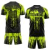 Custom Neon Green Black Sublimation Soccer Uniform Jersey