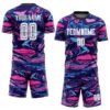 Custom Figure White-Pink Sublimation Soccer Uniform Jersey