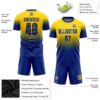 Custom Gold Royal Sublimation Fade Fashion Soccer Uniform Jersey