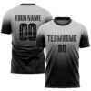 Custom Gray Black Sublimation Fade Fashion Soccer Uniform Jersey