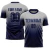 Custom Gray Navy Sublimation Fade Fashion Soccer Uniform Jersey