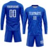 Custom Royal White Sublimation Soccer Uniform Jersey