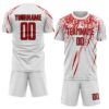 Custom White Red-Black Sublimation Soccer Uniform Jersey