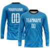Custom Light Blue White-Black Sublimation Soccer Uniform Jersey