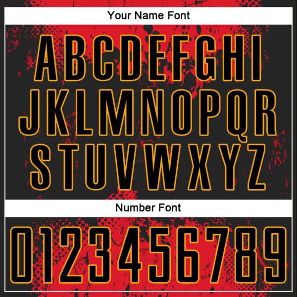 Custom Black Red-Gold Sublimation Soccer Uniform Jersey