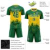 Custom Green Green-Gold Sublimation Soccer Uniform Jersey