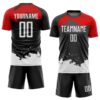 Custom Black White-Red Sublimation Soccer Uniform Jersey