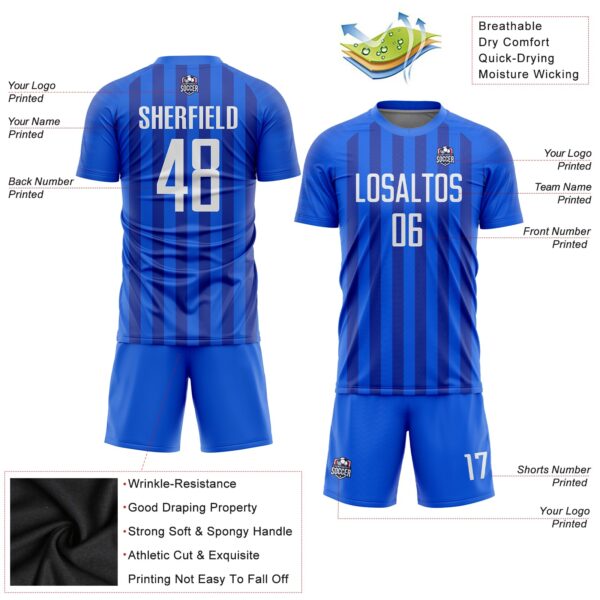 Custom Royal White Sublimation Soccer Uniform Jersey