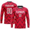 Custom Red White-Black Sublimation Soccer Uniform Jersey