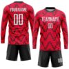 Custom Red White-Black Sublimation Soccer Uniform Jersey