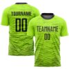 Custom Neon Green Black Sublimation Soccer Uniform Jersey