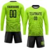 Custom Neon Green Black Sublimation Soccer Uniform Jersey
