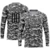 Custom Camo Black-Gray Sublimation Salute To Service Soccer Uniform Jersey