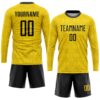 Custom Gold Black Sublimation Soccer Uniform Jersey