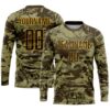 Custom Camo Brown-Gold Sublimation Salute To Service Soccer Uniform Jersey