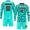 Custom Aqua Red-Black Sublimation Soccer Uniform Jersey