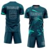 Custom Green Green-Teal Sublimation Soccer Uniform Jersey