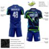 Custom Royal White-Neon Green Sublimation Soccer Uniform Jersey