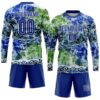 Custom Tie Dye Royal-White Sublimation Soccer Uniform Jersey