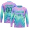 Custom Tie Dye Teal-White Sublimation Soccer Uniform Jersey