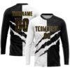 Custom Graffiti Pattern Black-Old Gold Scratch Sublimation Soccer Uniform Jersey