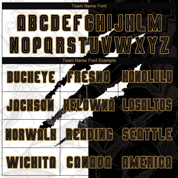 Custom Graffiti Pattern Black-Old Gold Scratch Sublimation Soccer Uniform Jersey