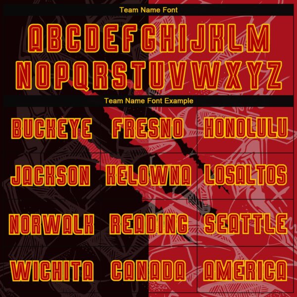 Custom Graffiti Pattern Red-Gold Scratch Sublimation Soccer Uniform Jersey