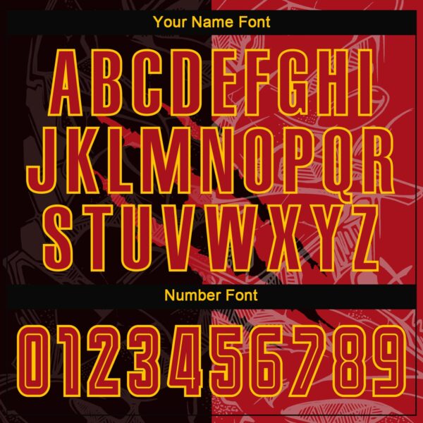 Custom Graffiti Pattern Red-Gold Scratch Sublimation Soccer Uniform Jersey