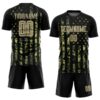 Custom Camo Vegas Gold-Black American Flag Fashion Sublimation Salute To Service Soccer Uniform Jersey