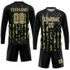 Custom Camo Vegas Gold-Black American Flag Fashion Sublimation Salute To Service Soccer Uniform Jersey