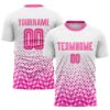 Custom White Pink Sublimation Soccer Uniform Jersey