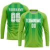 Custom Neon Green White-Kelly Green Sublimation Soccer Uniform Jersey