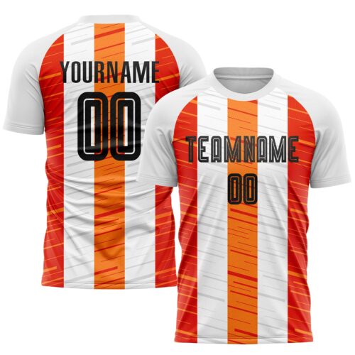 Soccer0306_cb1535b1-93f4-469b-9b3e-ff981f8f7255 Custom White Black-Orange Sublimation Soccer Uniform Jersey
