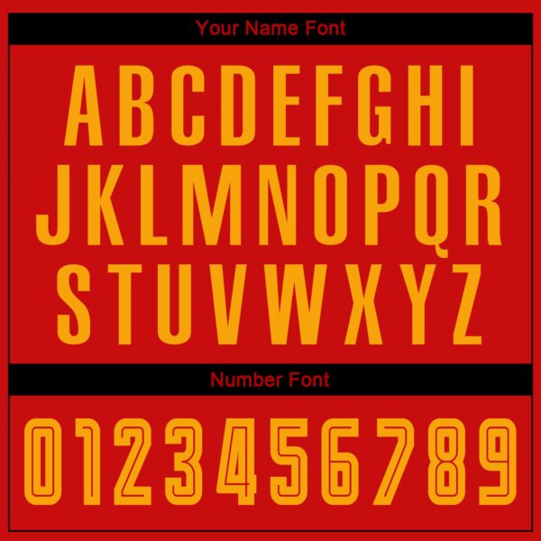 Custom Red Gold-Black Sublimation Fade Fashion Soccer Uniform Jersey