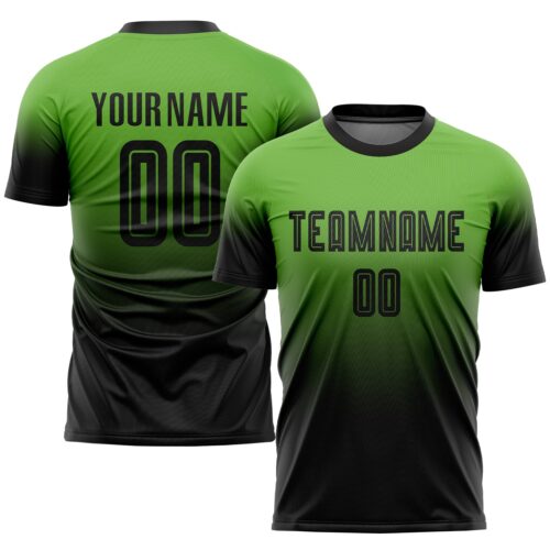 Soccer0345_7d6aba50-59ff-407c-b0e2-52ab032b6874 Custom Neon Green Black Sublimation Fade Fashion Soccer Uniform Jersey