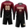 Custom Crimson Cream-Black Sublimation Fade Fashion Soccer Uniform Jersey