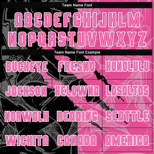 Custom Graffiti Pattern Pink Black-White Scratch Sublimation Soccer Uniform Jersey