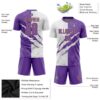 Custom Graffiti Pattern Purple White-Old Gold Scratch Sublimation Soccer Uniform Jersey