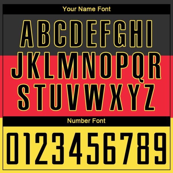 Custom Red Black-Gold Sublimation German Flag Soccer Uniform Jersey