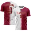 Custom White Crimson-Old Gold Sublimation Qatari Flag Soccer Uniform Jersey